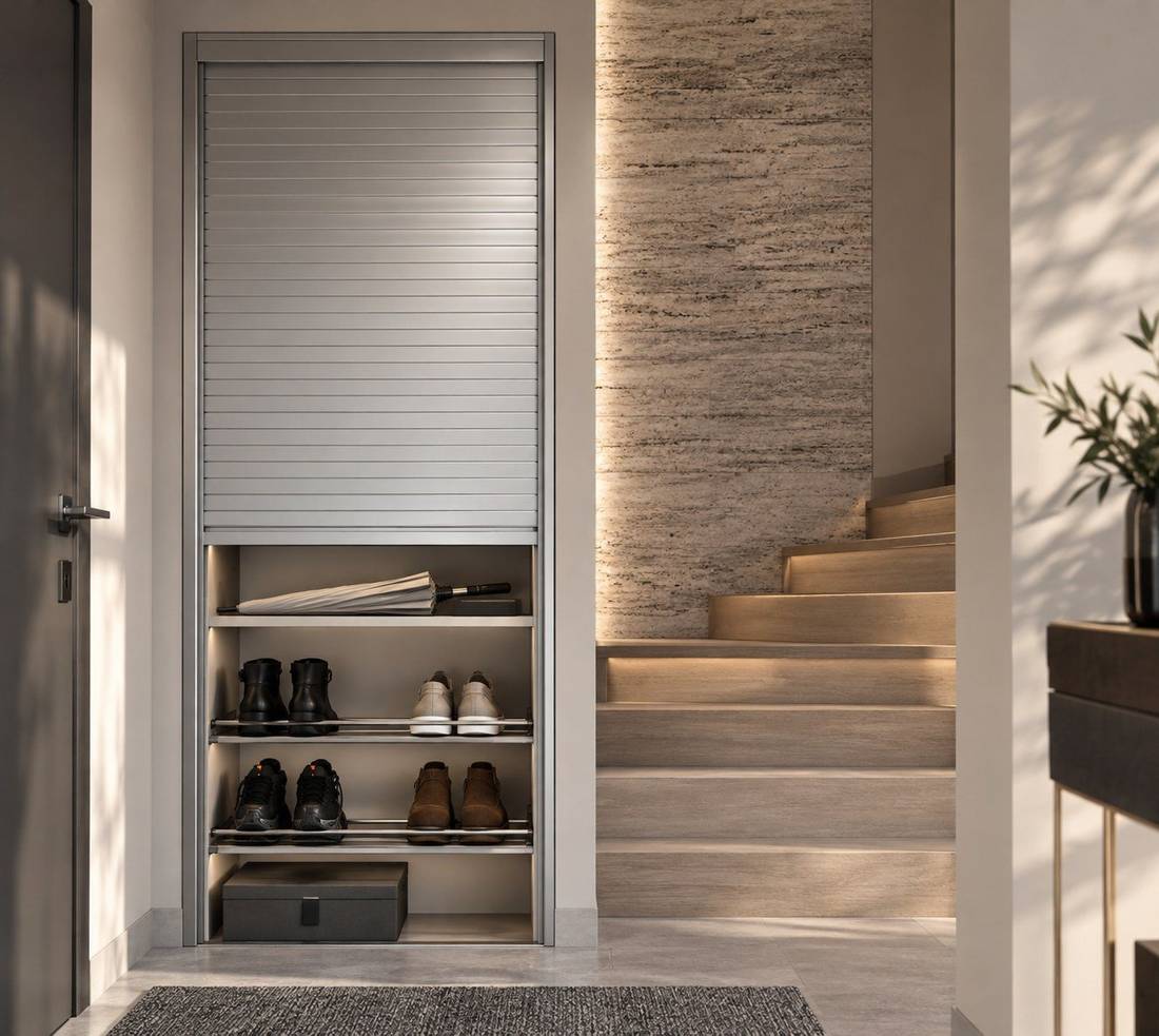 Alüminyum stor kapaklı antre dolabı uygulaması